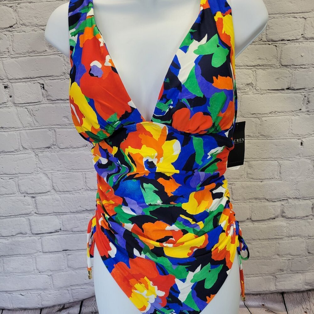 Lauren Ralph Lauren Plus Size Side-Shirred One-Piece Swimsuit
